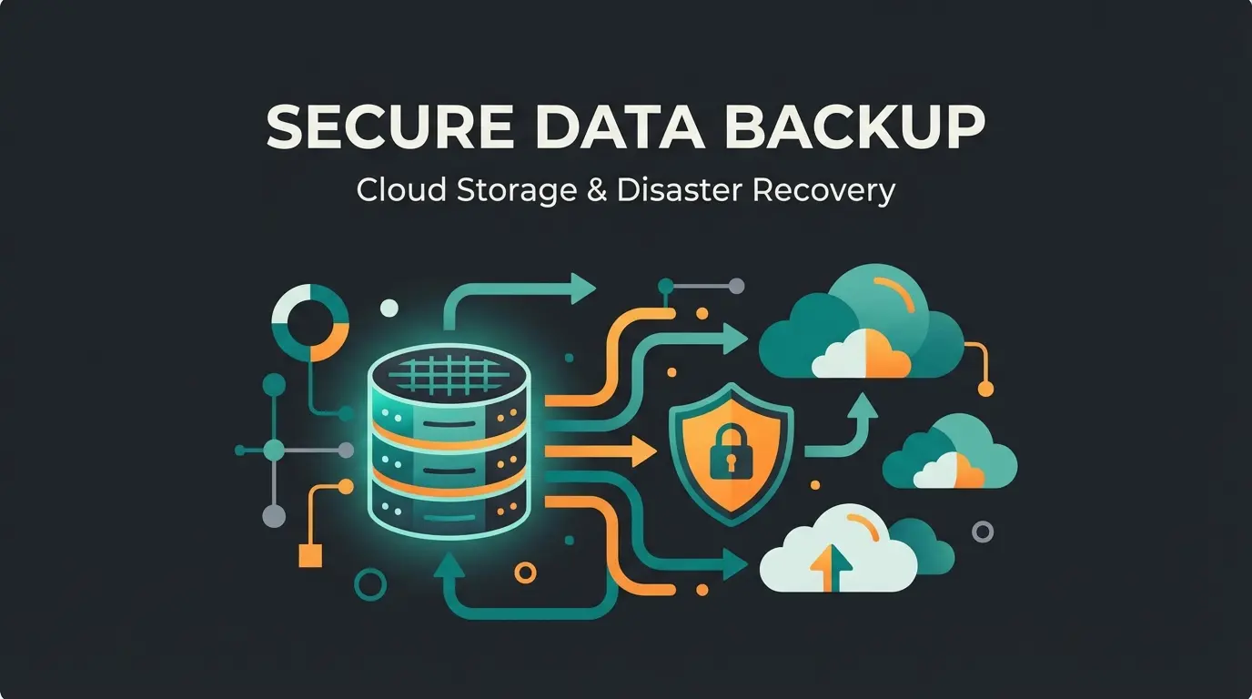 Shopware backup strategy visualization with database and cloud storage icons