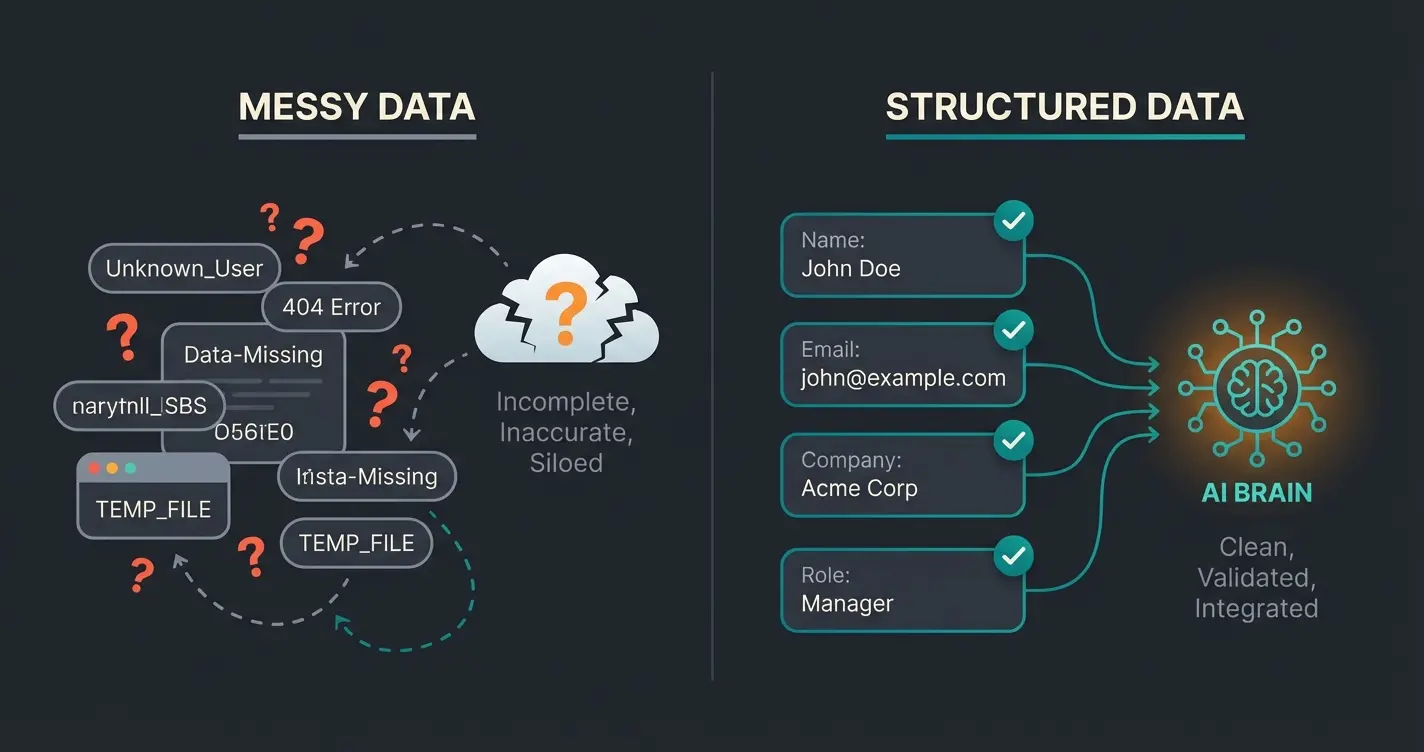 Vergleich sauberer und unsauberer Produktdaten für KI-Beratung