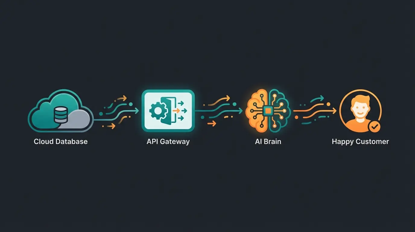 Data flow diagram from cloud inventory to AI consultant to customer interaction