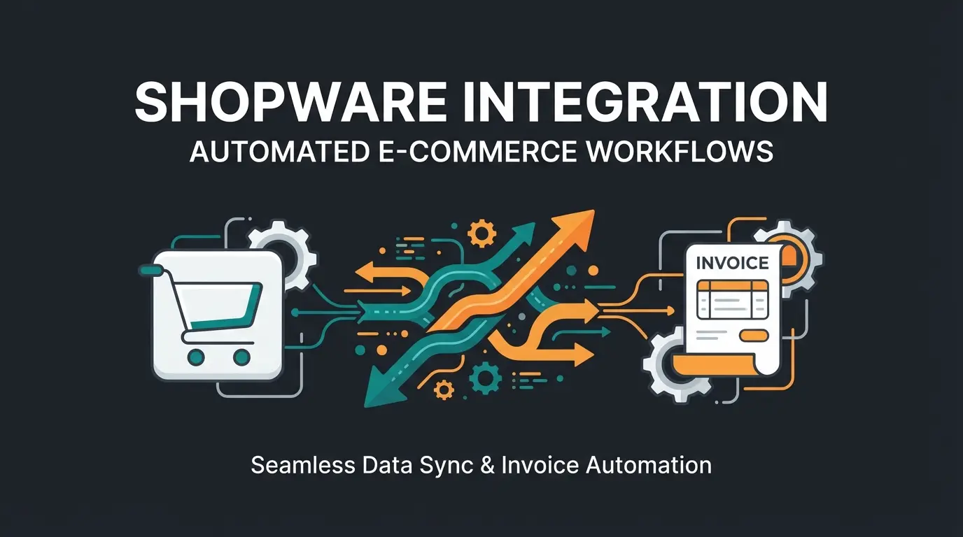 WooCommerce and sevDesk integration workflow showing automated invoice processing