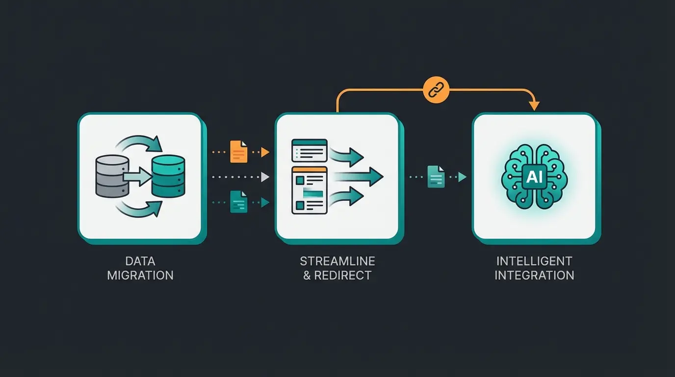 Three-step migration process from Magento to modern AI-enhanced platform