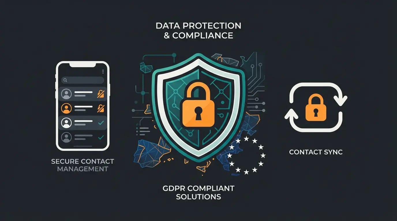 GDPR compliance visualization showing data protection measures for WhatsApp Business private use