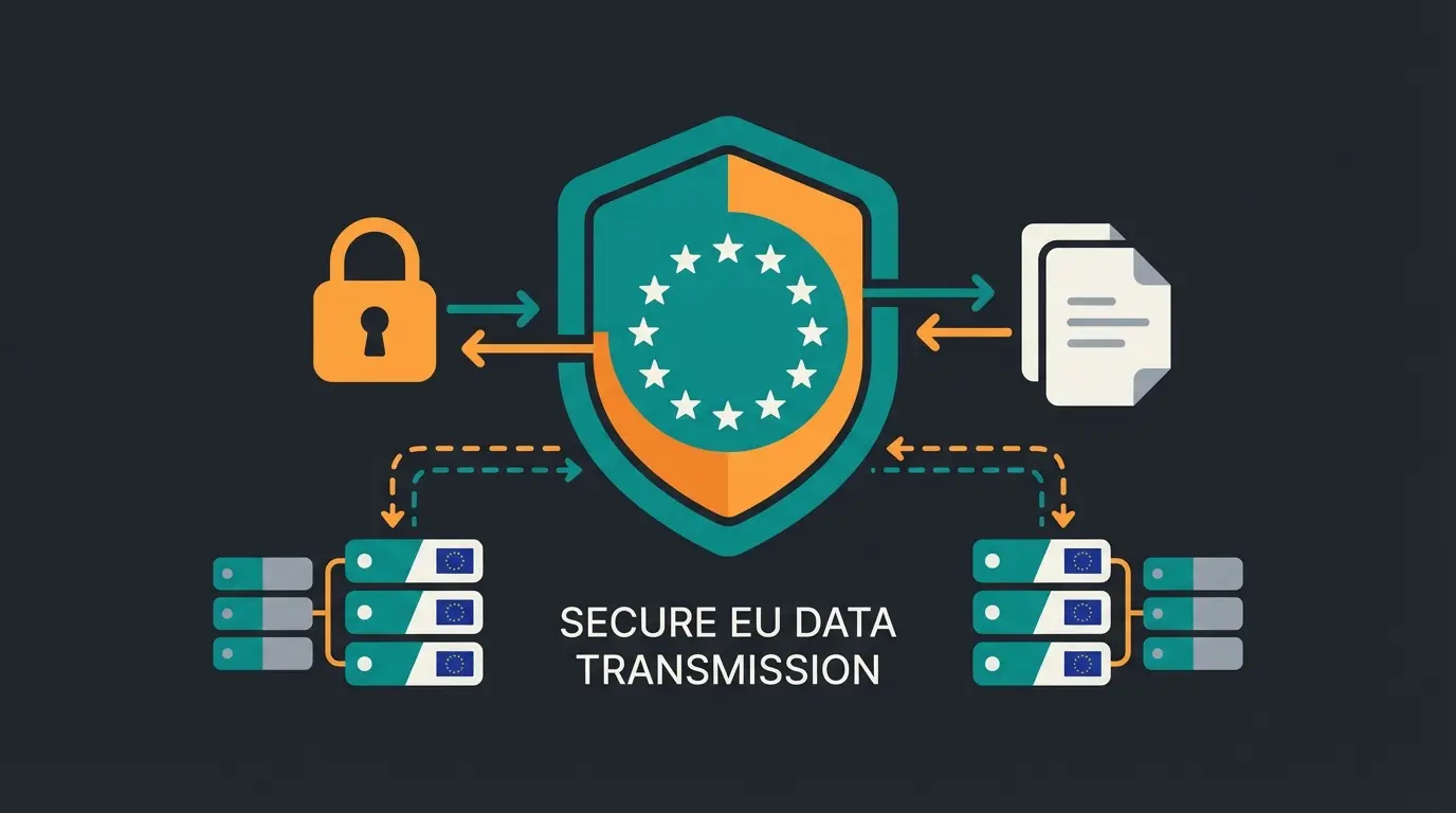GDPR compliant AI workflow illustration showing data protection measures in e-commerce automation
