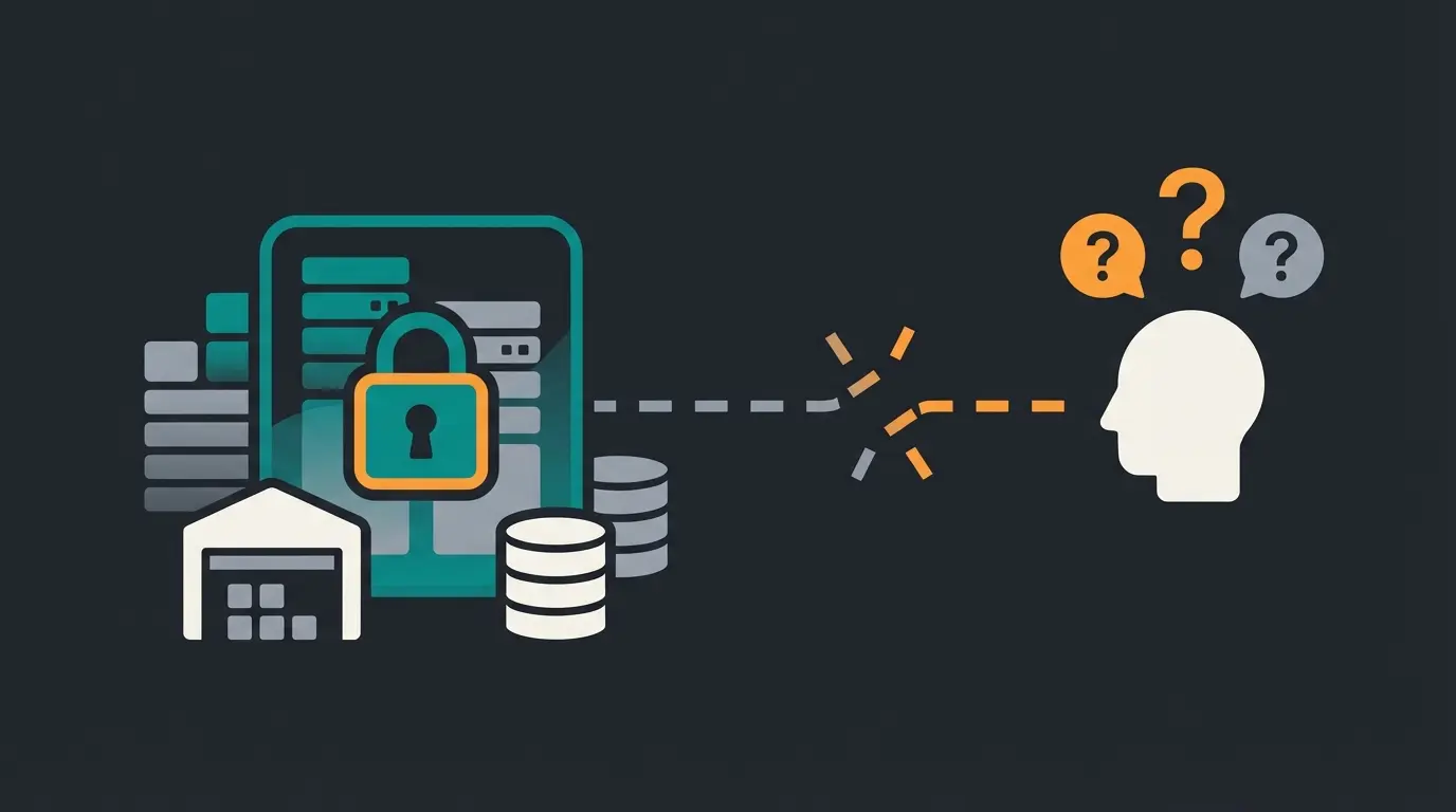 Data silo visualization showing ERP data trapped away from customer touchpoints