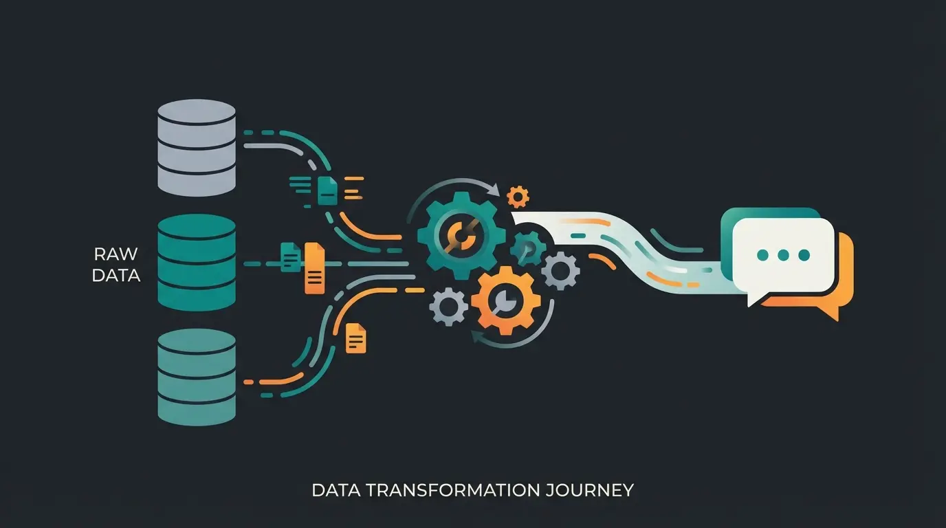 Modern e-commerce data flow from ERP to AI-powered customer consultation