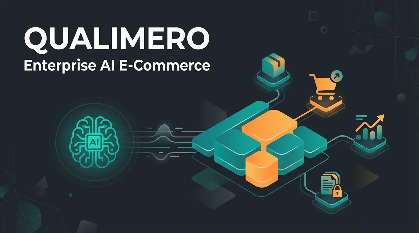 Adobe Commerce platform visualization with AI consultation features and B2B commerce elements