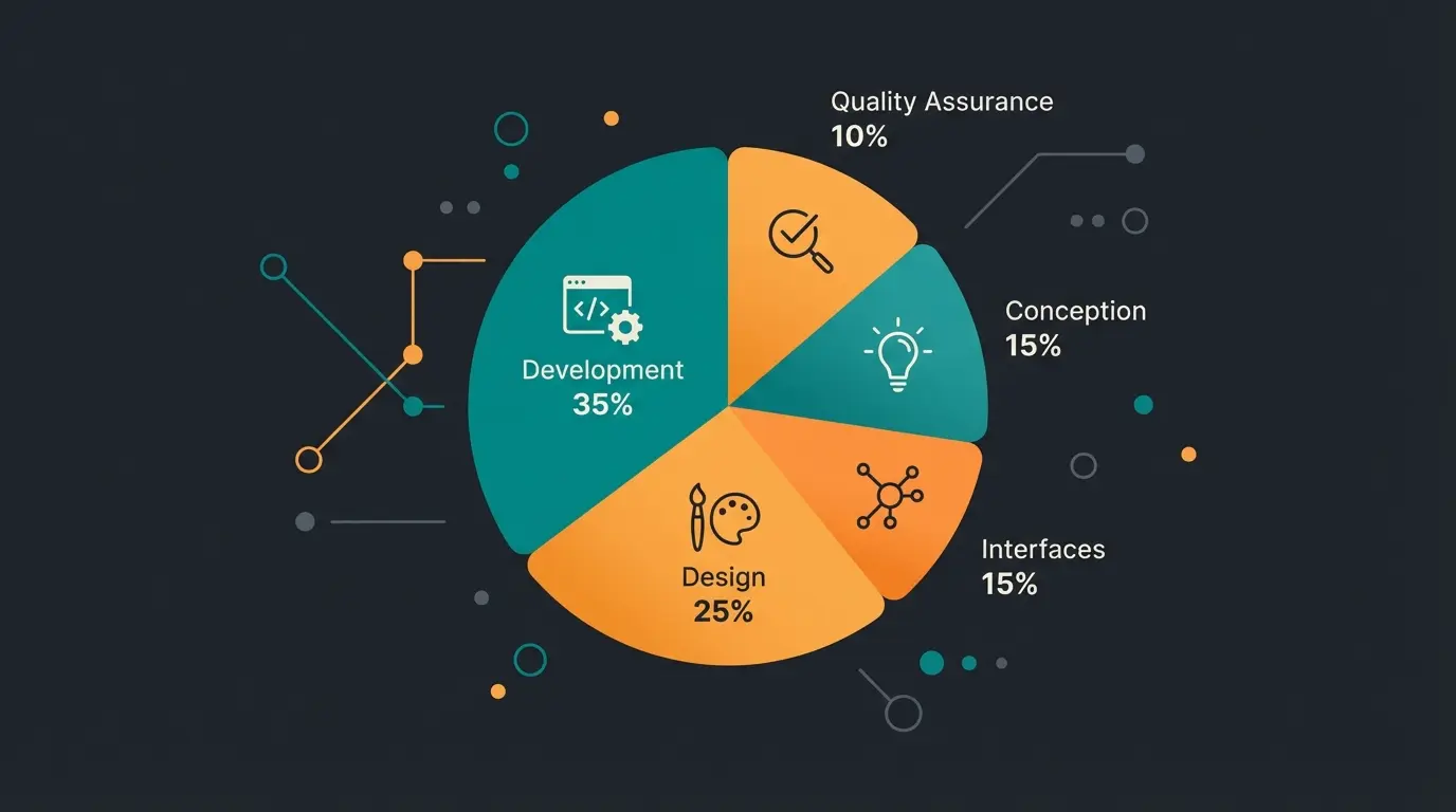 Kostenverteilung eines typischen Shopware-Projekts nach Projektphasen