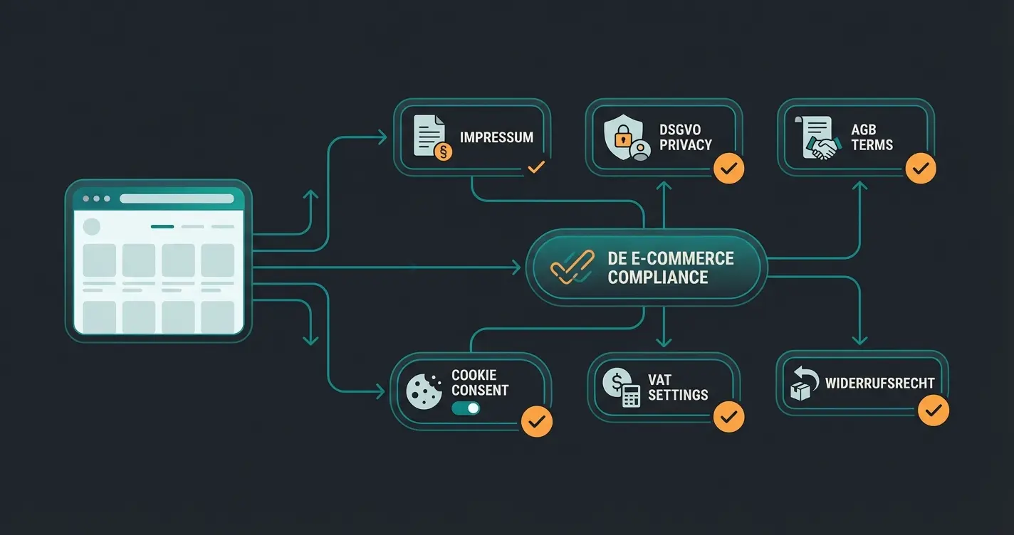 Infografik rechtssicherer deutscher Shopify Shop