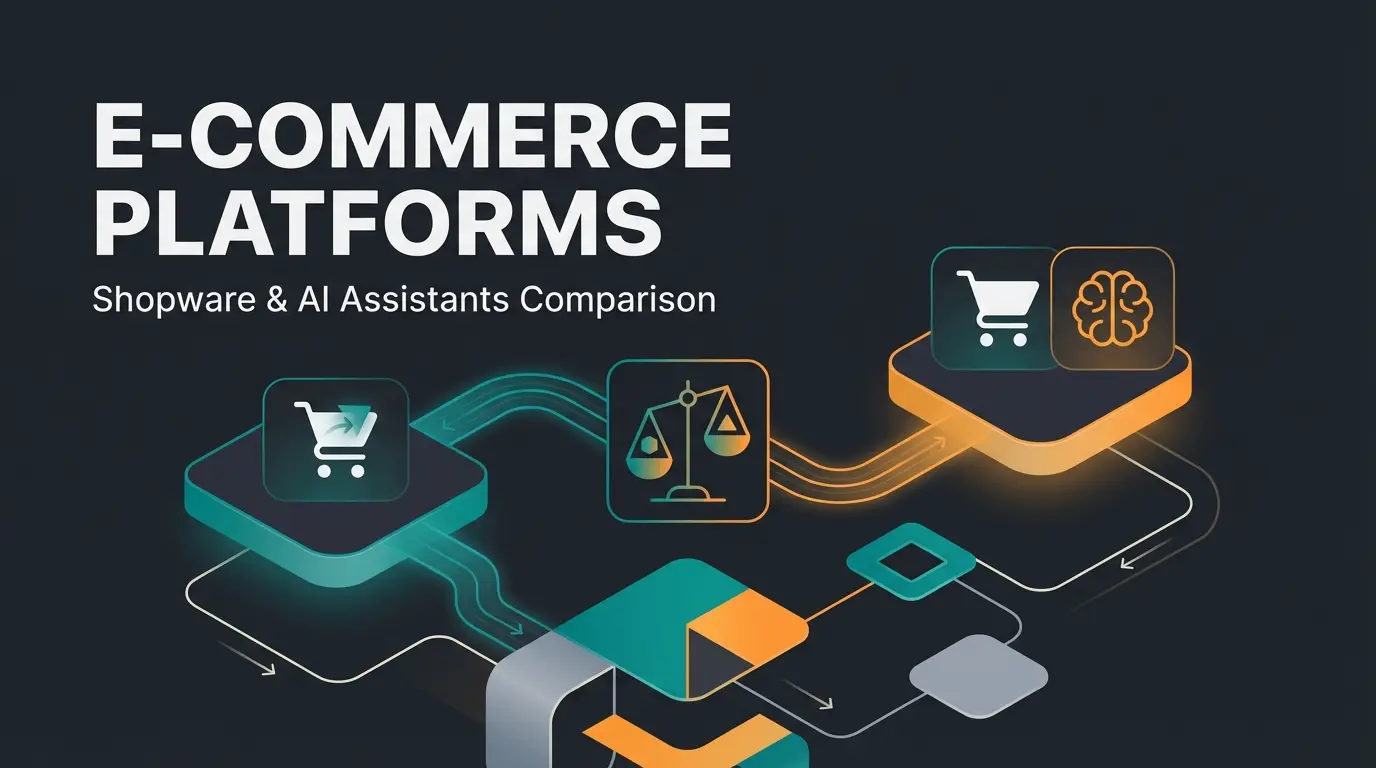 Shopware vs PrestaShop platform comparison with AI consultation layer visualization