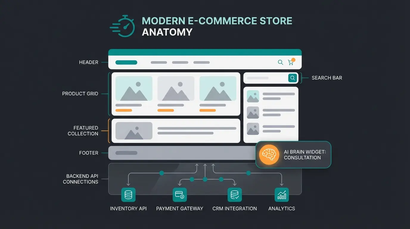 Die Anatomie eines modernen Shopware Stores mit allen wichtigen Komponenten