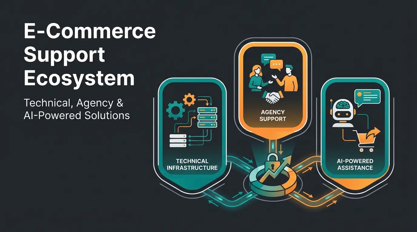 Shopware 6 support ecosystem showing technical maintenance and AI customer service integration