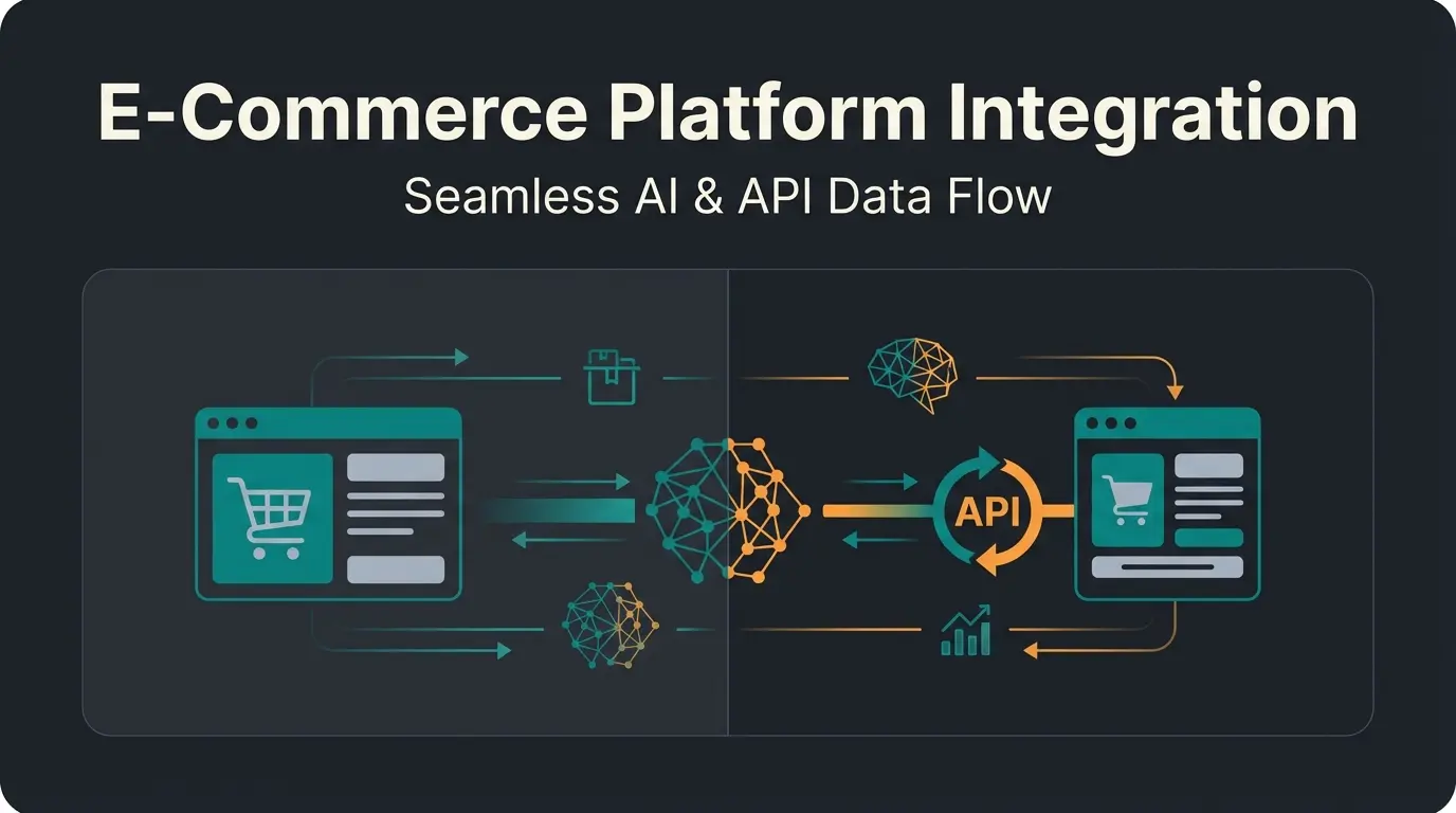 Shopify vs Magento comparison infographic showing platform features and AI capabilities
