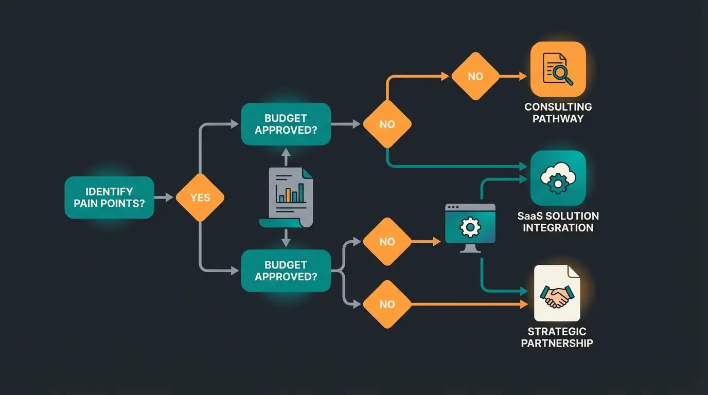 Entscheidungsbaum zur Auswahl des richtigen Rechnungsprogramms basierend auf Geschäftsmodell