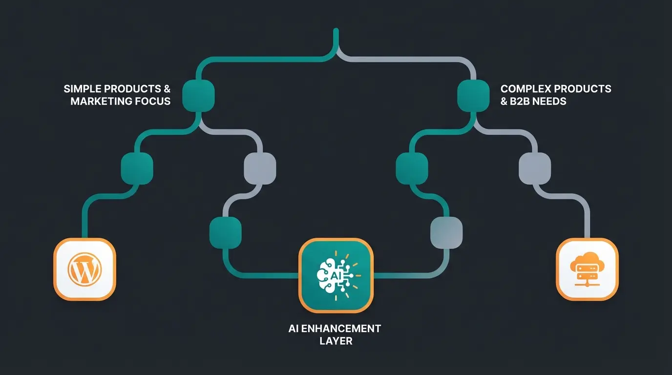 Entscheidungsmatrix Shopware vs WooCommerce für verschiedene Geschäftsmodelle
