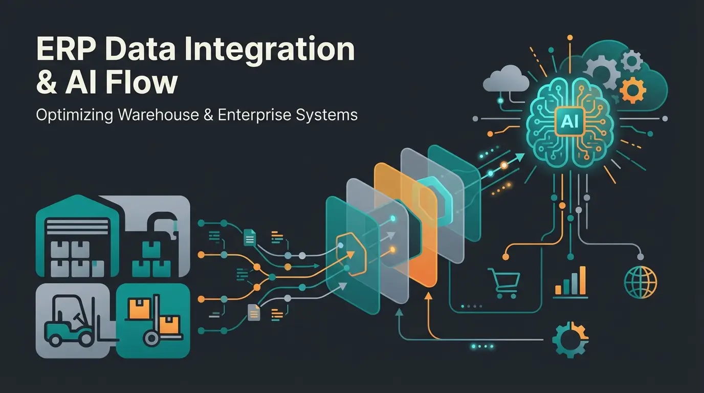 Shopware ERP integration data flow connecting warehouse systems to AI-powered sales intelligence