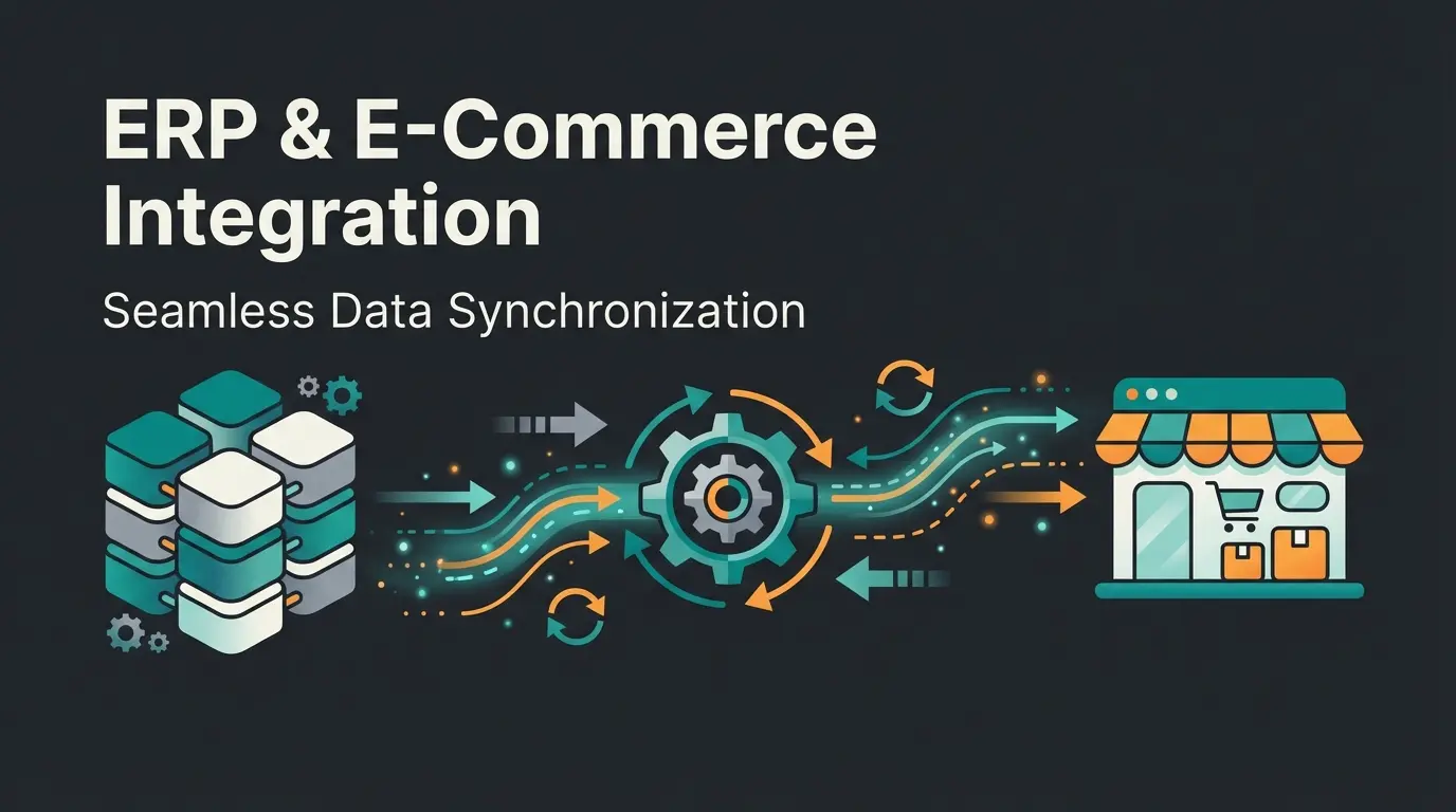 Weclapp Shopify integration data flow diagram showing ERP connection to e-commerce storefront