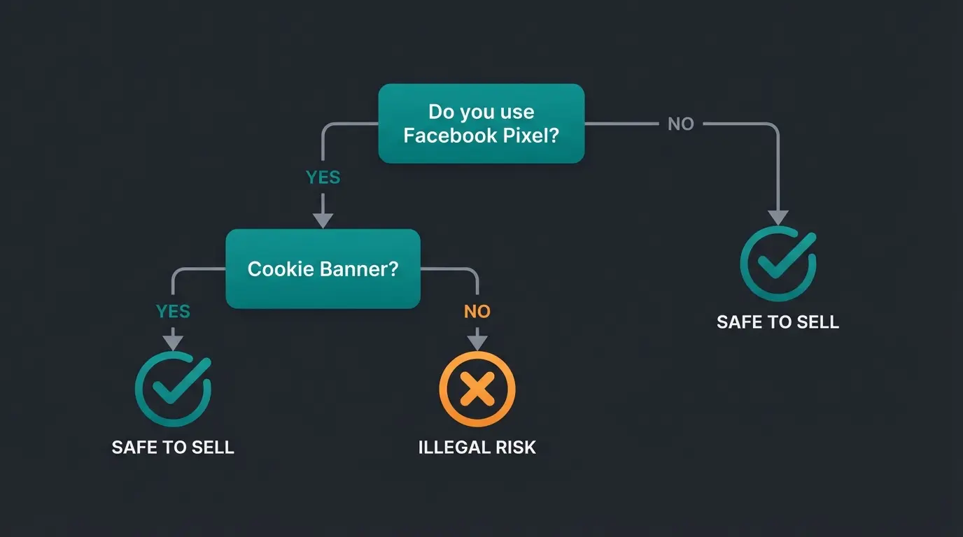 GDPR compliance decision flowchart for Facebook Pixel usage