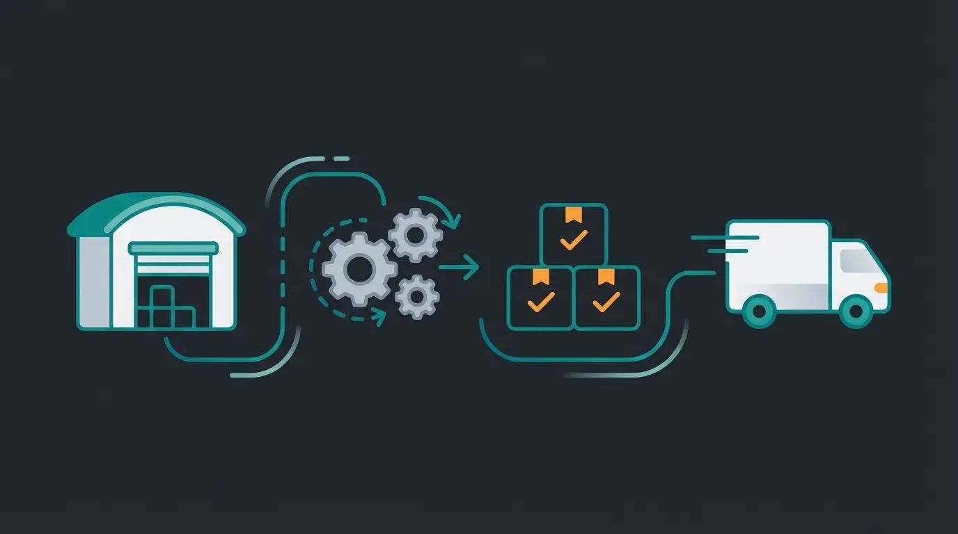 Fulfillment automation workflow showing integration between Shopify and shipping carriers
