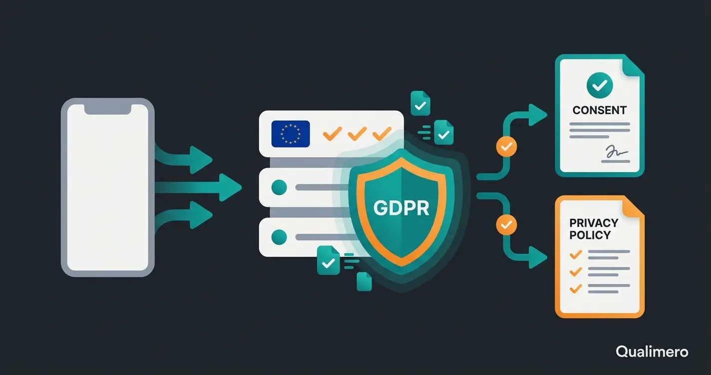 GDPR-compliant WhatsApp chatbot setup showing data flow and consent requirements