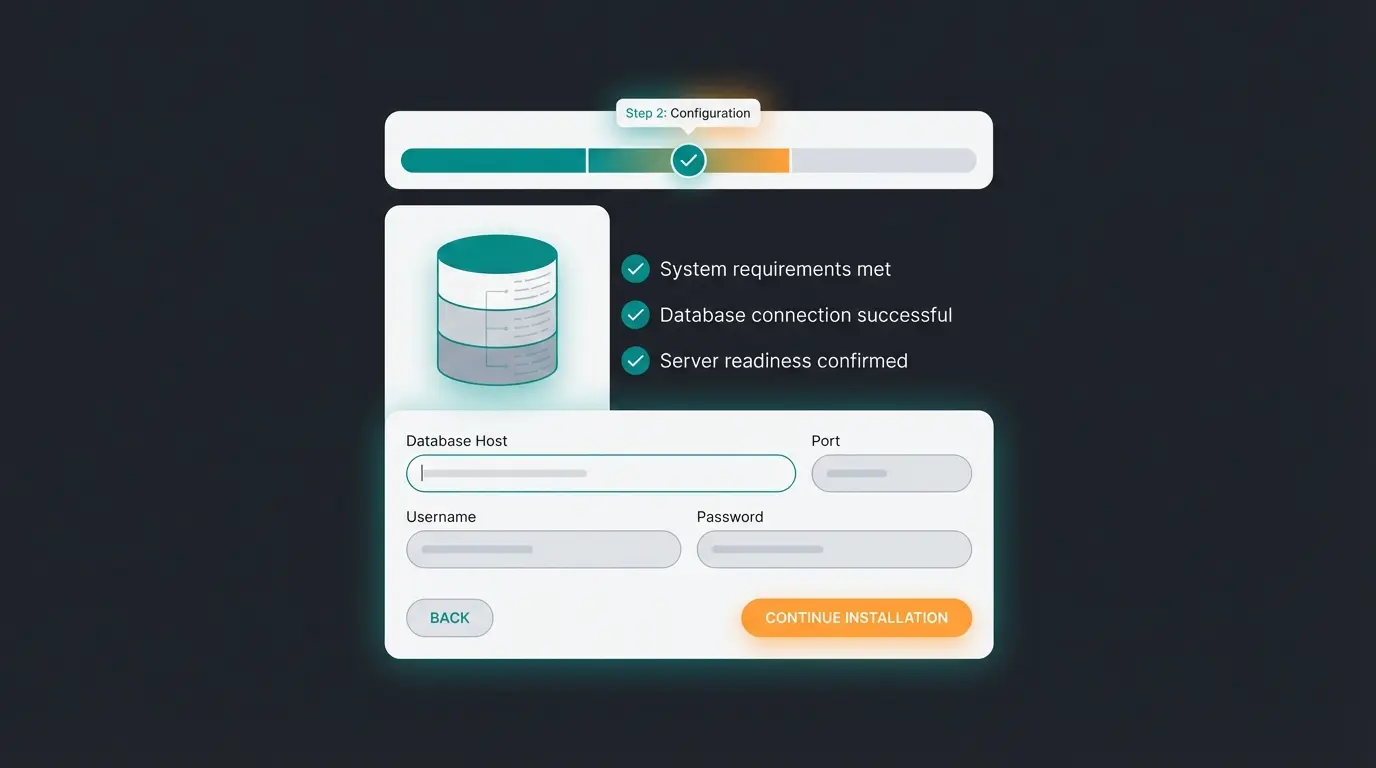 Shopware Installations-Wizard mit Datenbank-Konfiguration und System-Check
