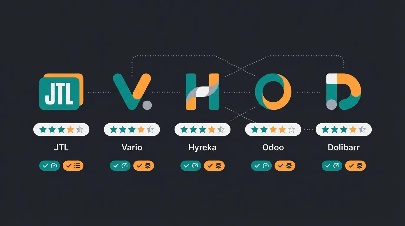 Comparison of five free inventory management systems showing feature ratings and AI-readiness scores