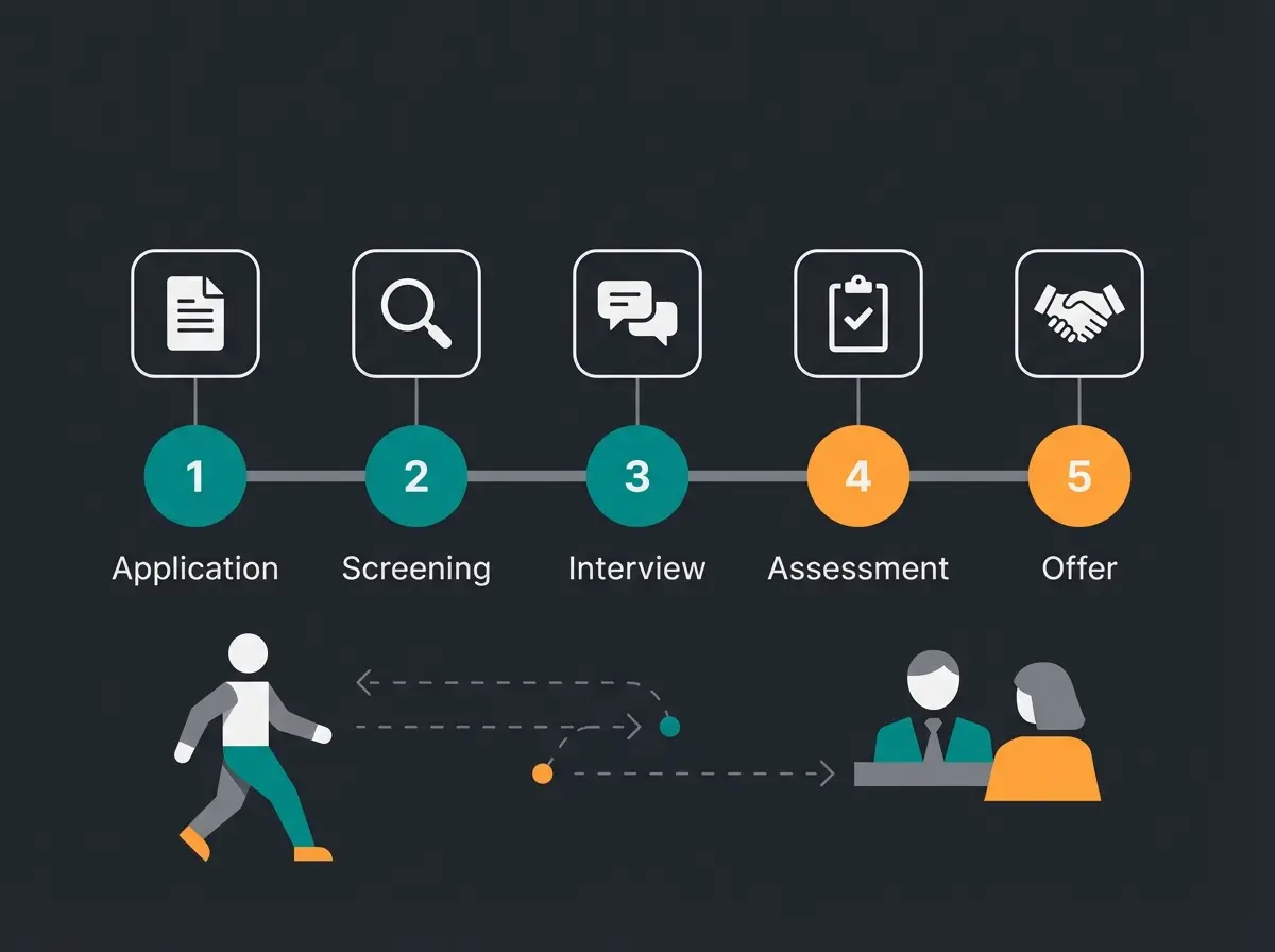 Intercom Interview Loop Prozess Visualisierung mit allen Phasen