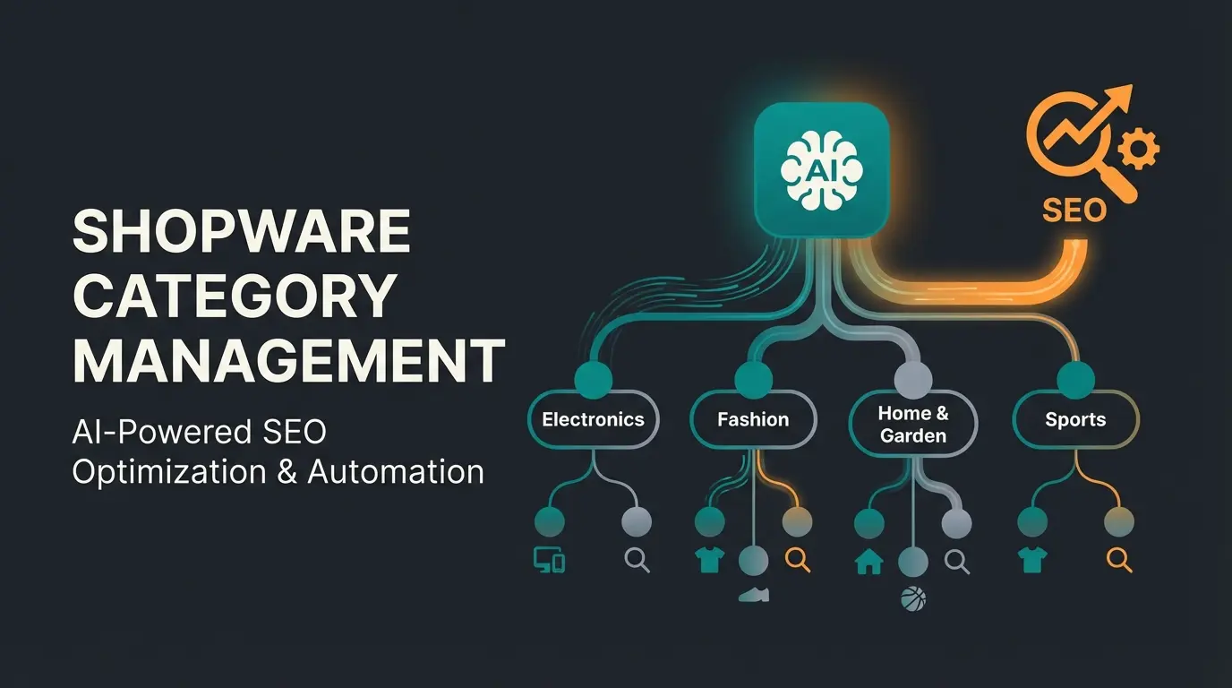 Shopware category tree structure visualization with SEO and AI optimization elements
