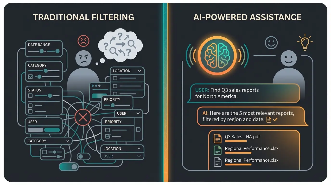 Vergleich zwischen traditioneller Produktsuche und KI-gestützter Beratung