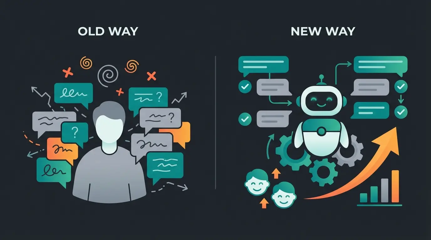 Vergleich manueller WhatsApp Broadcast versus KI-gestützte API-Lösung für Unternehmen