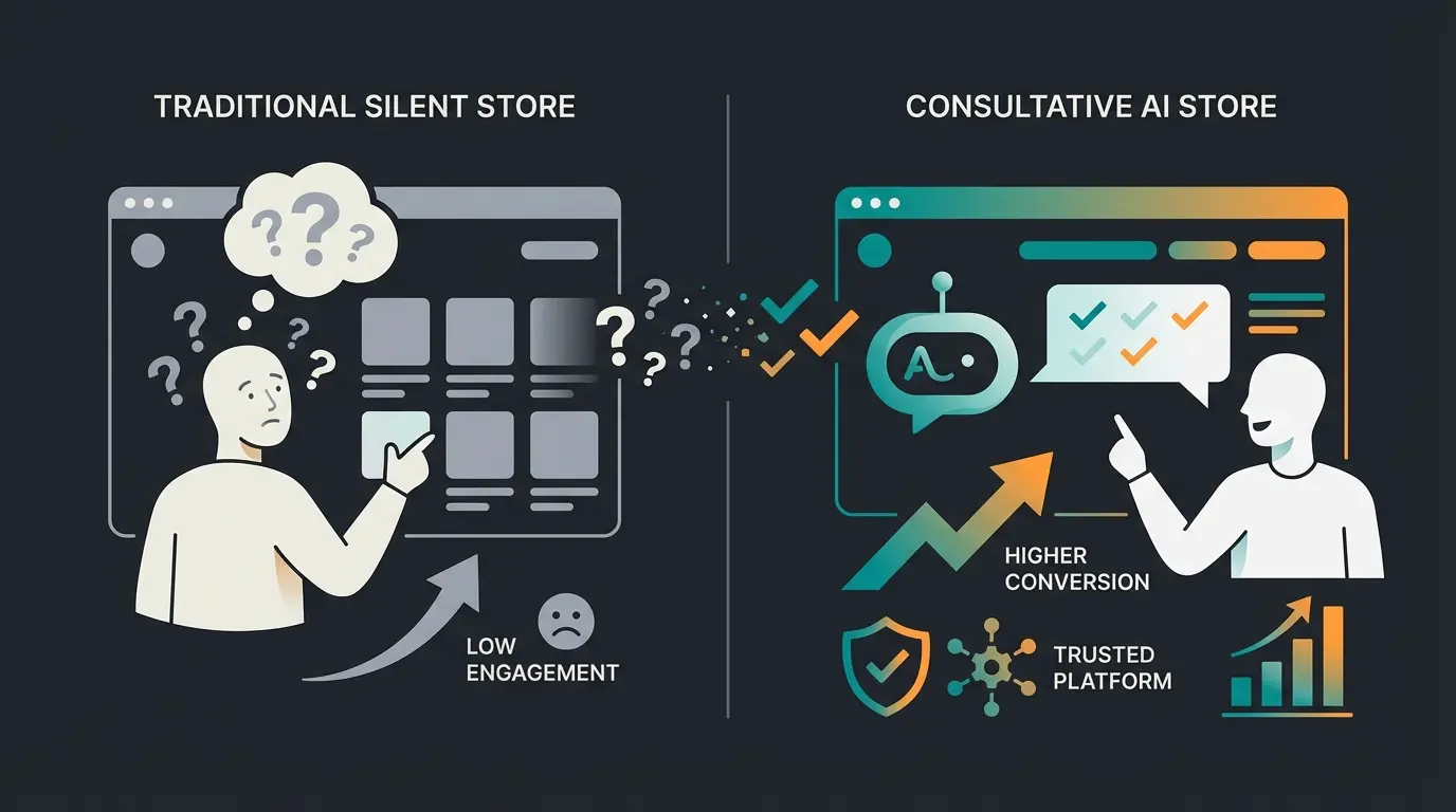 Consultative dropshipping concept showing AI-powered customer interaction