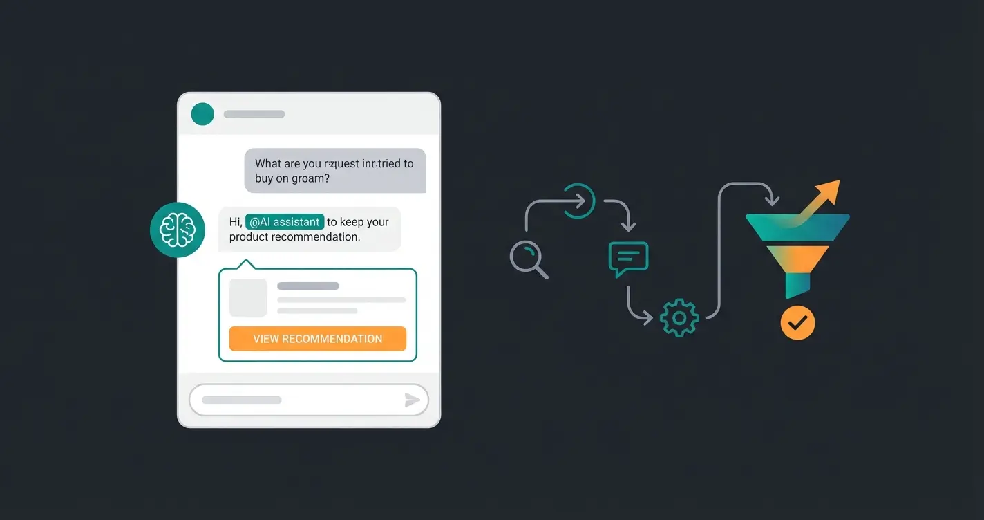 AI-powered product consultation interface showing guided selling dialogue