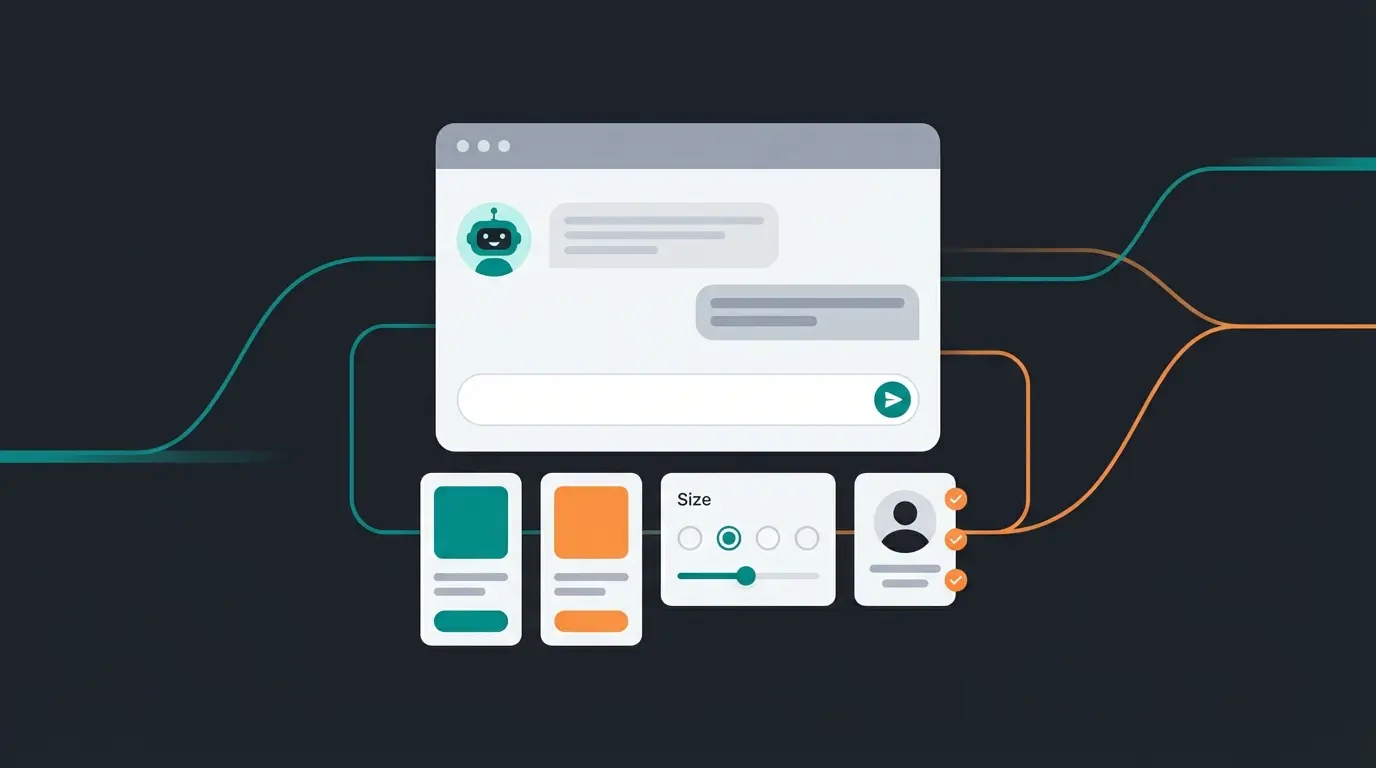 AI chatbot interface helping customer select the right product size to prevent returns