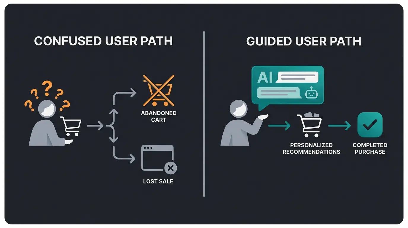Before and after user journey comparison with AI consultation