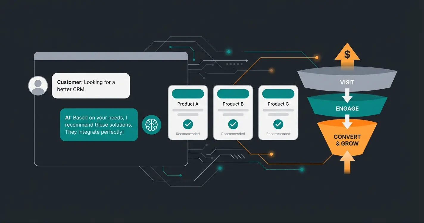 AI sales consultant interface showing personalized product recommendations in an online store