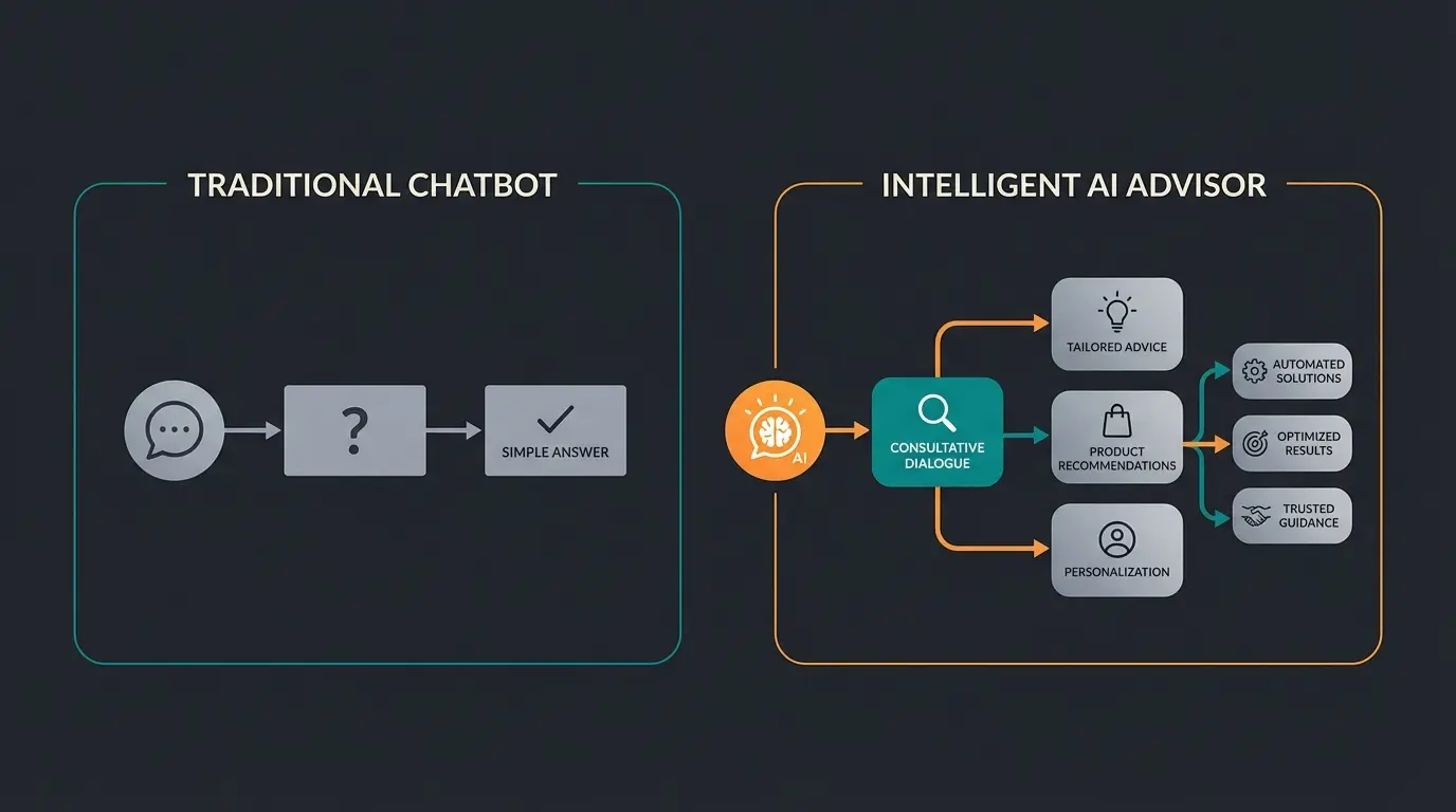 AI chatbot compared to human employee showing consultation capabilities