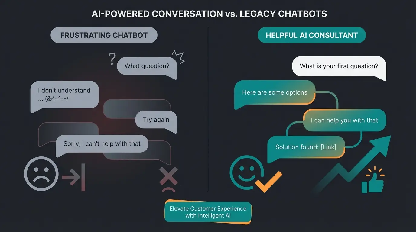 Vergleich zwischen klassischem Chatbot und KI-Produktberater im WhatsApp Marketing