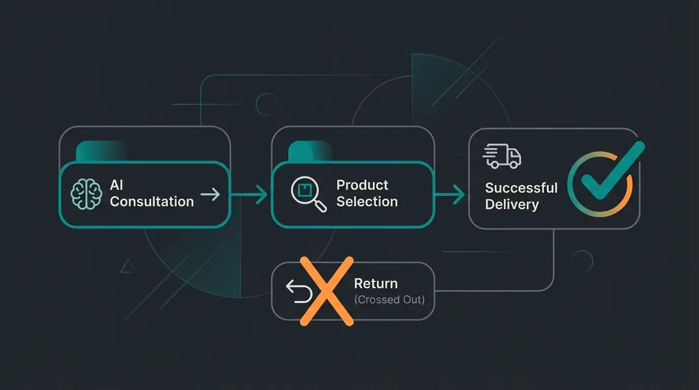 AI product consultation preventing returns in e-commerce workflow