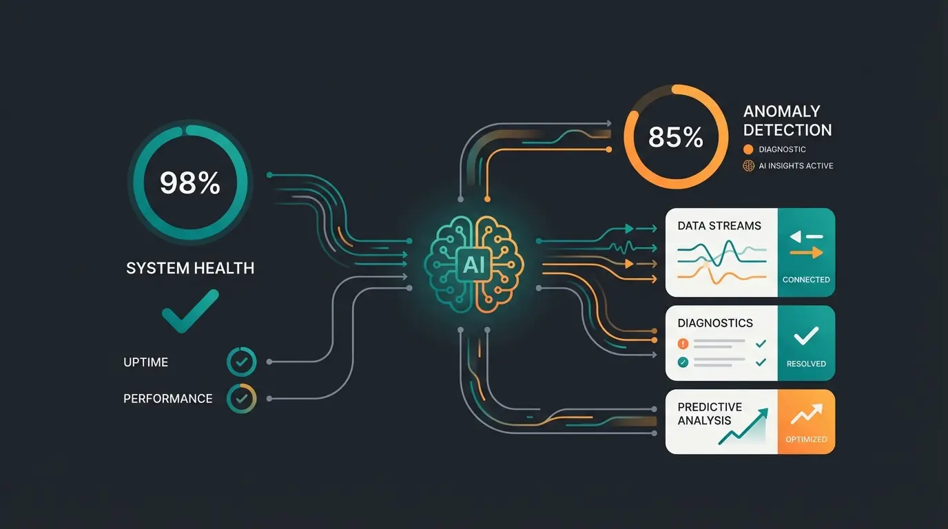 AI-powered maintenance health check dashboard concept