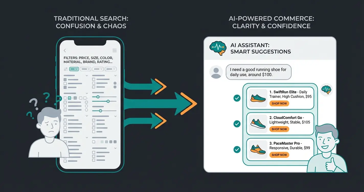 Vergleich zwischen statischer App-Suche und dynamischer Chatbot-Beratung auf dem Smartphone