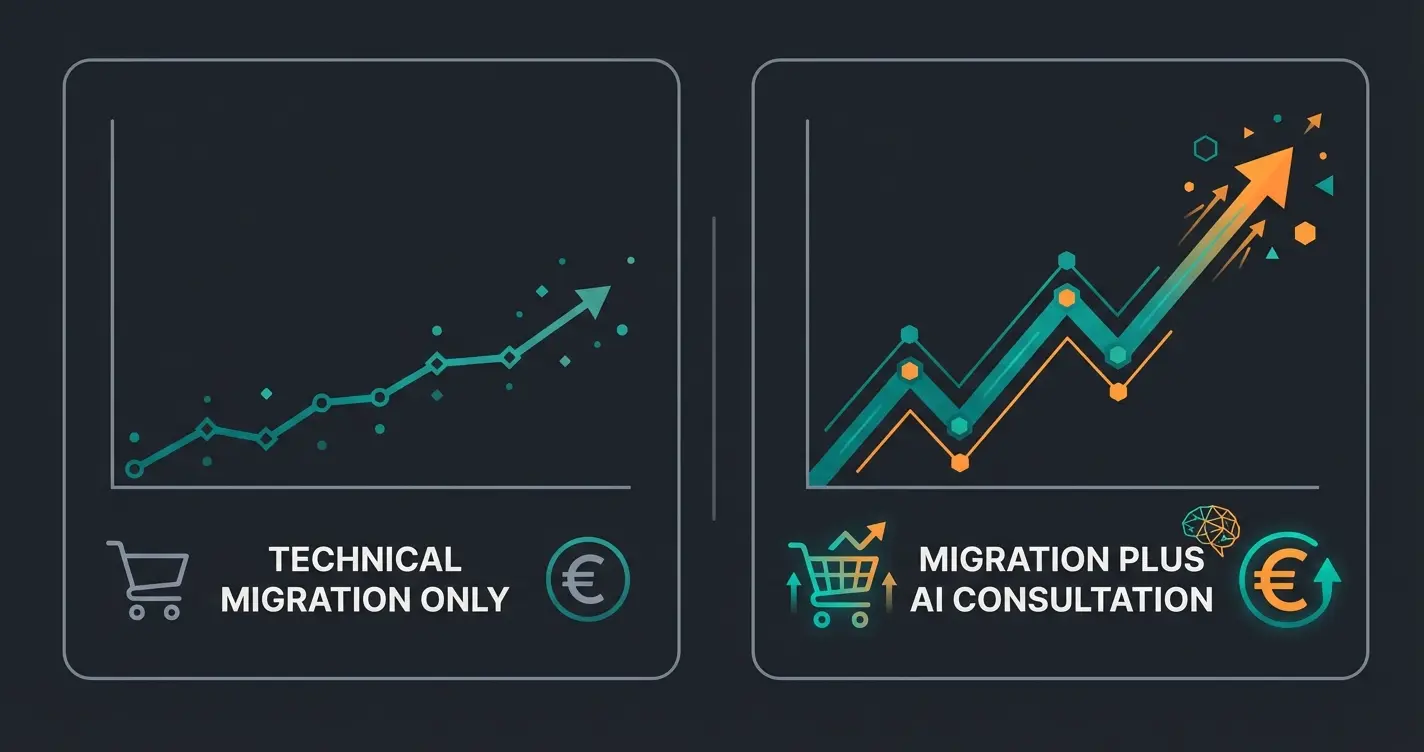 ROI-Vergleich Migration mit und ohne KI-Integration