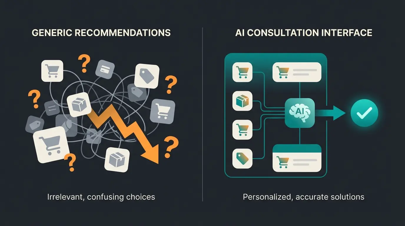 Comparison of static widget recommendations versus AI-powered contextual suggestions