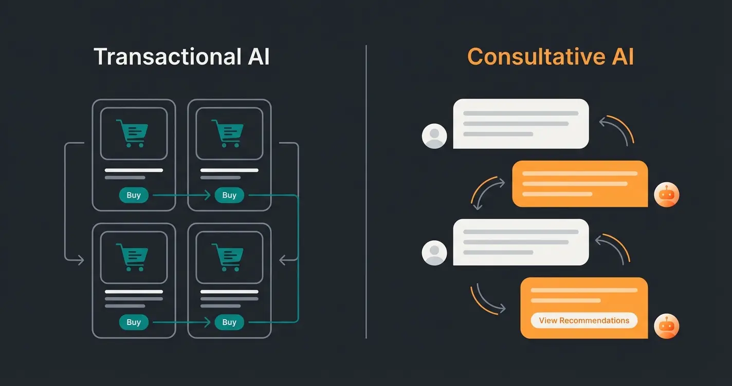 Vergleich zwischen Transactional AI und Consultative AI im E-Commerce