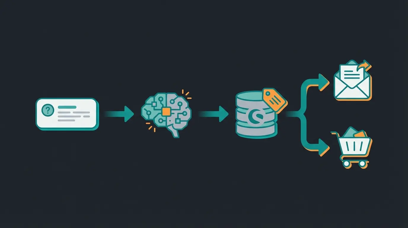 Workflow diagram showing AI-powered customer consultation process in Shopware