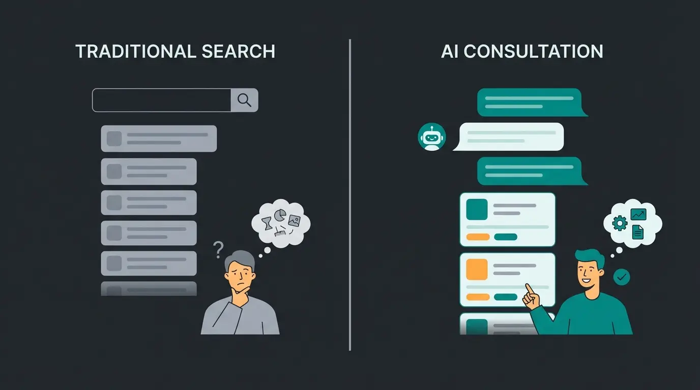 AI Produktberatung vs traditionelle Suche im E-Commerce