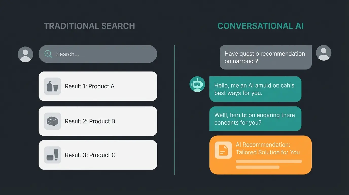Vergleich zwischen statischer FAQ-Suche und dynamischer KI-Produktberatung