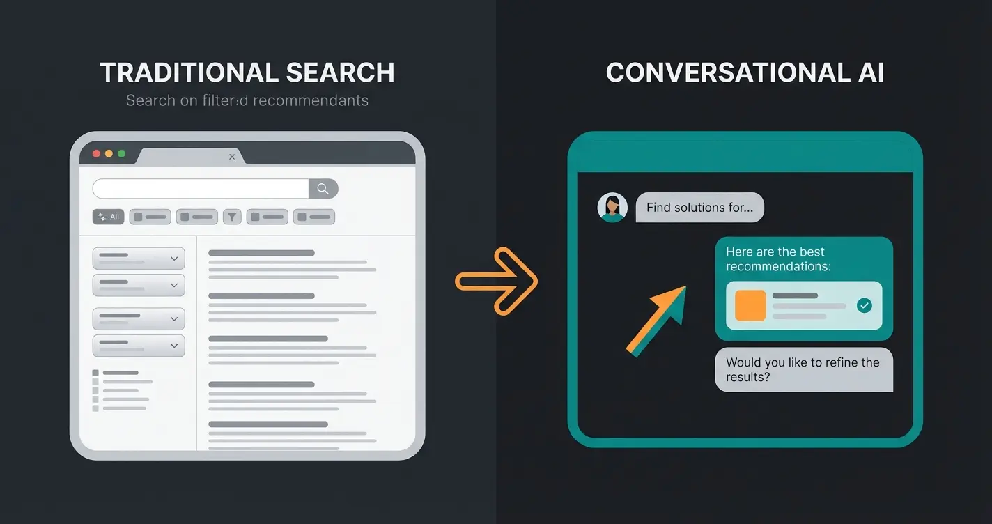 Vergleich zwischen klassischer Produktsuche und KI-Beratung im E-Commerce