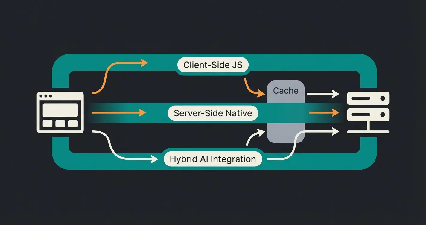 Diagram showing three A/B testing methods in Shopware with cache flow