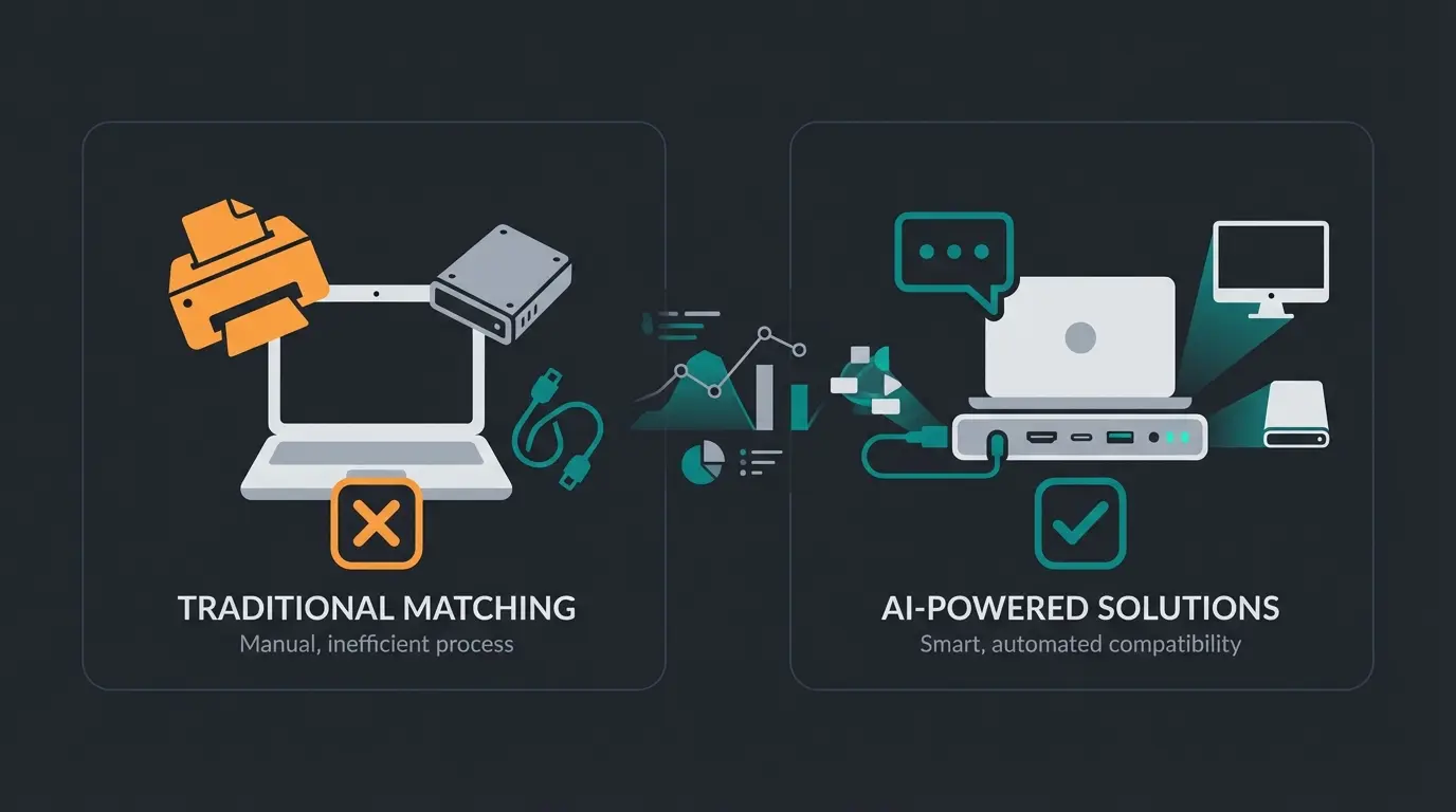 Visual comparison of good versus bad cross-selling showing irrelevant recommendations versus AI-powered contextual suggestions
