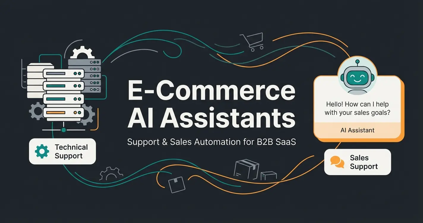 WooCommerce support illustration showing technical maintenance and AI sales consultation working together