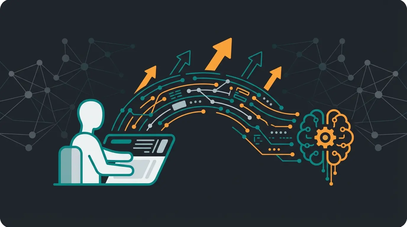 Zukunftsvision der hybriden Zusammenarbeit zwischen Menschen und KI-Mitarbeitern